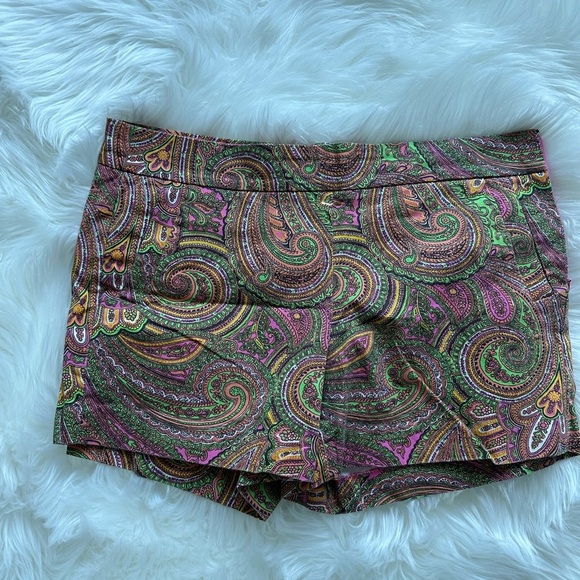 J. Crew High Waist Green and Pink Shorts - Picture 5 of 5